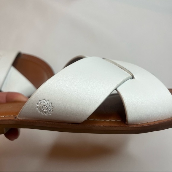Jack Rogers Classic White Leather Sloane Slotted X Band Slip On Sandals Size 6M - Picture 11 of 16